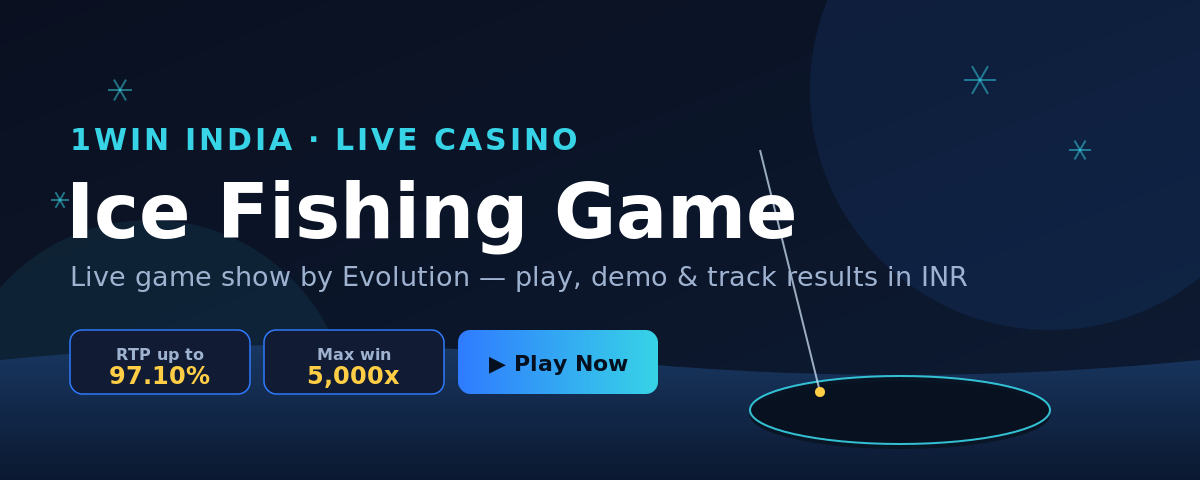 Ice Fishing game by Evolution live casino at 1win India
